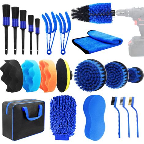 22-teiliges Auto-reinigungsbürsten-set, Auto-reinigungsbürste, Auto-detail-bürste, Auto-waschbürste, Auto-reinigungs-set, Auto-felgenbürste, Bohrer, Auto-reinigung Innen Und Außen
