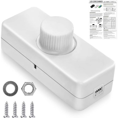 220-v-led-dimmer Mit Rad – Für Led- Oder Halogen-dimmerlampen – 3 Bis 100 W, Weiße Farbe
