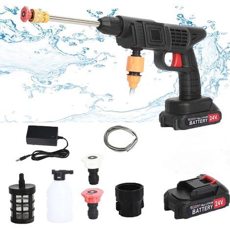 24 V, 3,5 Mpa, Tragbarer Akku-hochdruckreiniger Mit 2 X 1500 Mah Akkus Und Ladegerät Für Auto Und Garten. Ymyny