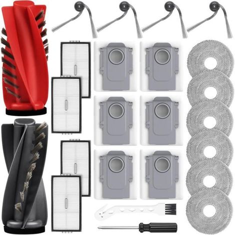24er-pack Zubehör Für Roborock Saros 10r Roboterstaubsauger, 2 Hauptbürsten, 6 Staubbeutel, 6 Reinigungspads