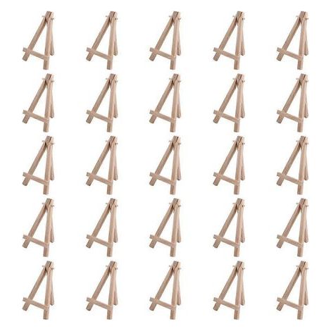 25 Mini-holzstaffeleien Von 12,5 Cm. Visitenkarten, Pos-displays