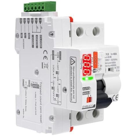 2p 40a 300ma Differenzial-leistungsschalter, Ac-typ, Automatische Wiedereinschaltung, Ac230v, Rccb, Automatische Schließung, Intelligenter Schalter, Leistungsschalter Gyar9-ac-g