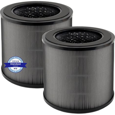 2er-pack Fy0910 Ersatzfilter Für Philips Luftreiniger Der Serie 900, Ac0950/10 Und Ac0951/13, H13 Echter Hepa-filter, Aktivkohlefilter, 3-in-1-filter (fy0910/30)