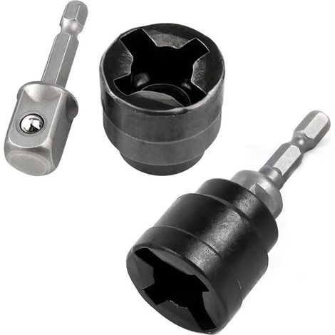 2er-pack Scherenwagenheber-adapter – Ersetzt Ratschenschlüssel – Kompatibel Mit 1/2-zoll-schlagschrauber, 1/4-zoll-sechskantbit, Akkuschrauber Und Akku-bohrschrauber – Scherenwagenheber-werkzeugsatz