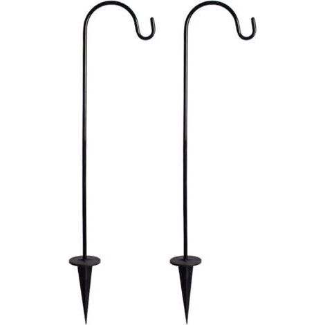 2er-pack Schäferhaken, Robuster, Verstellbarer Metall-gartenstecker Mit Haken Für Solarleuchten