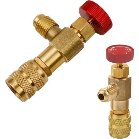 2er-set Flüssigkeitssicherheitsventiladapter, R410 R22-sicherheitsventil, Kältemittelregelventil, Klimaanlagen-kühlventil, Für Klimaanlagen-durchflussventile