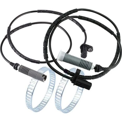 2x Abs-sensor + 2x Hinterer Abs-ring Für Bmw Serie 1 E81 E87 Serie 3 E90 E91 E92 320d De