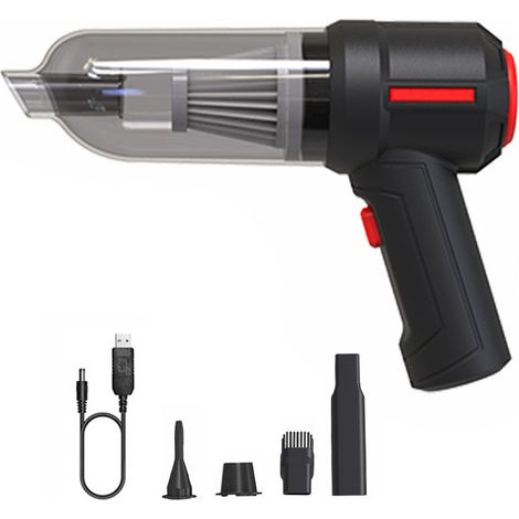 3 In 1 Tragbares Akku-luftgebläse Air Duster Mini 9000pa Akku-auto-pc-tastatur Tragbarer Staubsauger Schwarz
