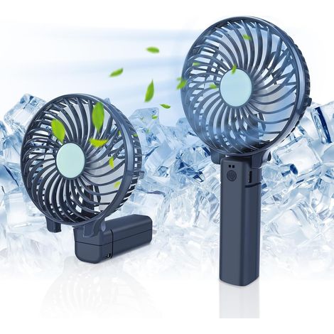3 Wiederaufladbare Usb-handventilatoren Mit Geschwindigkeiten, Faltbarer Mini-tischventilator, Leise Kühlung Für Innenräume, Camping, Zuhause, Büro, Schule, Reisen, Camping