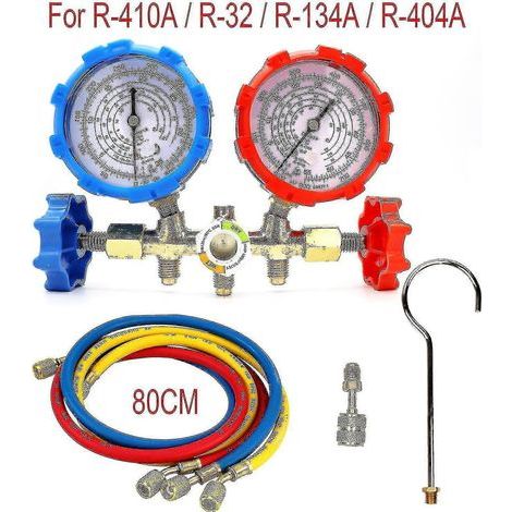 3-wege-r410a-diagnosemanometer Für Die Freon-aufladung, Kompatibel Mit R32, R410a, R-404a Und R-134a. Luftdruckmesser Für Die Kühlung.