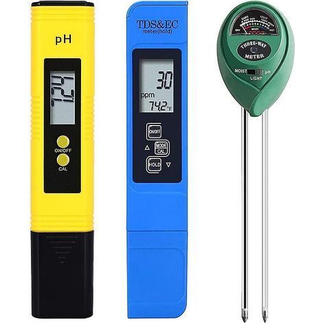 3-in-1-set Für Digitales Ph-/ec-messgerät Für Zu Hause. Garten Und Rasen: Ph-meter. Tds-messgerät (ppm) Und Bodentester (ph/ec).