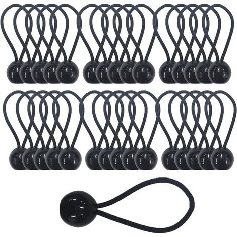 30 Stück Elastische Spanner Mit Kugel, Elastisches Bungee, Planenspanner Für Banner, Pavillon, Plane, Camping, Zelt, Vorhänge, Verlängerungsgeschirr, Dicke 4 Mm, Sehr Stark