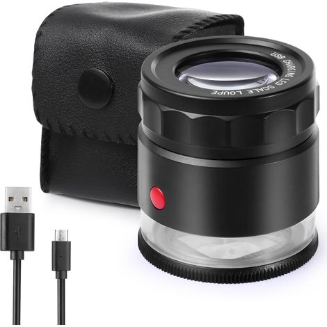30-fache Vergrößerungsglas-lupe, Über Usb Wiederaufladbar, 8 Lichter, Tragbare Augenlupe, Nählupe Für Uhren, Schmuck, Münzen, Währung, Briefmarken