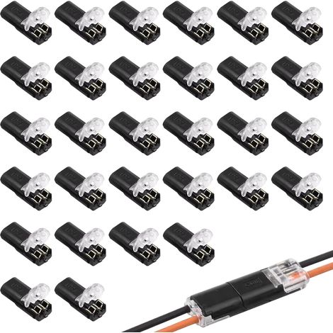 30pcs 2-draht Wasserdichter Steckverbinder, 12v Wasserdichter Elektrischer Steckverbinder, Wasserdichter Elektrischer Steckverbinder, Kfz-steckverbinder, Geeignet Für 18-22 Awg-kabel, Für Led-beleucht