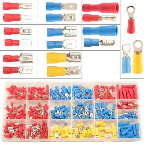 350 Stück Elektrische Crimp-klemmen, 19 Arten Elektrische Automobil-klemmen, Auto-klemmen, Männlich-weibliches Klemmen-sortiment, Flache Elektrische Klemmen 2,8 Mm, 4,8 Mm, 6,3 Mm, Crimp-set Für Elekt