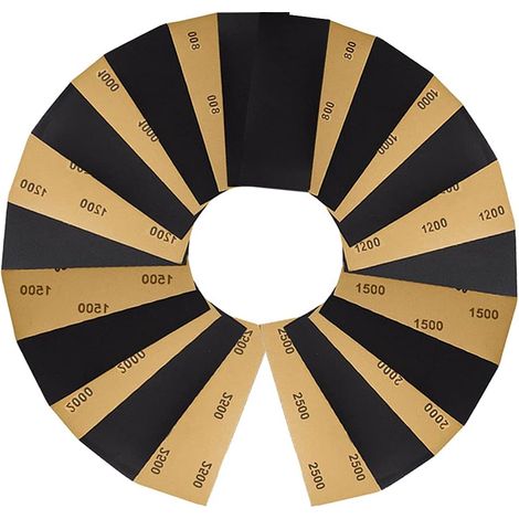 36er-pack Schleifpapier 800/1000/1200/1500/2000/2500 Nass-trocken-schleifpapier Zum Polieren Von Metallholz, 9 X 3,6 Zoll