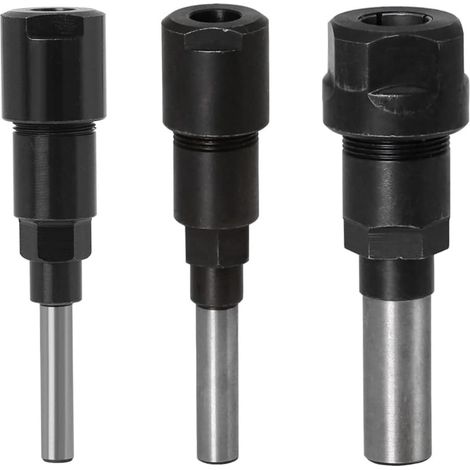 3er-pack Fräsfutterverlängerung Für 1/4 Zoll 1/2 Zoll 8 Mm Bits Aus Legiertem Stahl, Kompatibel Mit Fräs- Und Graviermaschinen