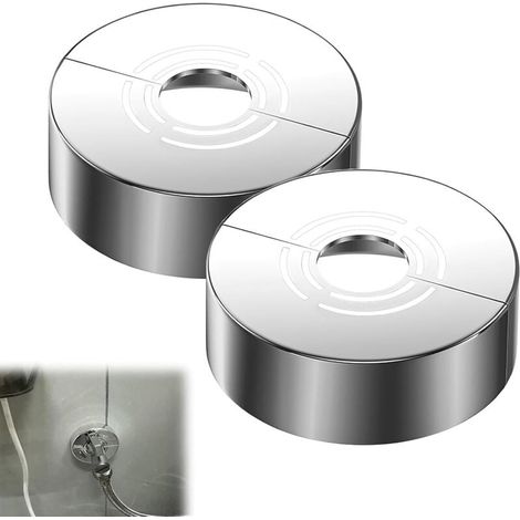 3er-set Brausearmatur-rosetten, 3 Größen In 1, Geteilte Wasserhahn-rosette Für Ø 20,5 Mm/25,5 Mm/32,5 Mm, Schlauchabdeckung Für Heizkörper, Duscharmatur, Einfache Installation, Chrom (70 X 30 Mm)