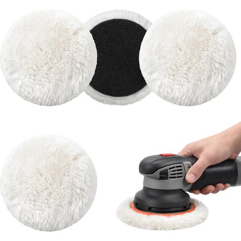 4 Stück 125 Mm Lammwolle-polierpads, Lammwolle-polierscheibe Für, Polier-auto-polierset, Scheinwerfer-polier-auto-polierpad