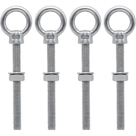 4 Stück M10 Ringschrauben, Metrische Gewindering-hebeösen, Geschweißte Edelstahl-augenschrauben Zum Befestigen Und Aufhängen, M10 X 100 Mm