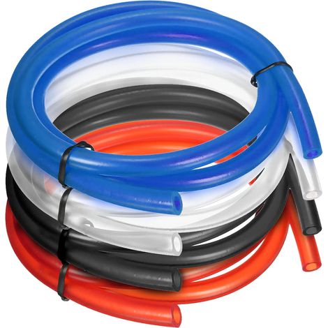 4 Stück Universal-kraftstoffschlauch, Hochtemperaturbeständiger Kraftstoffschlauch, Premium-gummi-kraftstoffschlauch Für Motorrad (1 M, Schwarz/rot/blau/transparent)