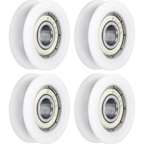 4 Stück U608zz Nylon-riemenscheibe Mit U-rillenkugellager, 8 X 30 X 10 Mm, U-rillenrollenrad (gcr15), Chromstahllager, Abec3