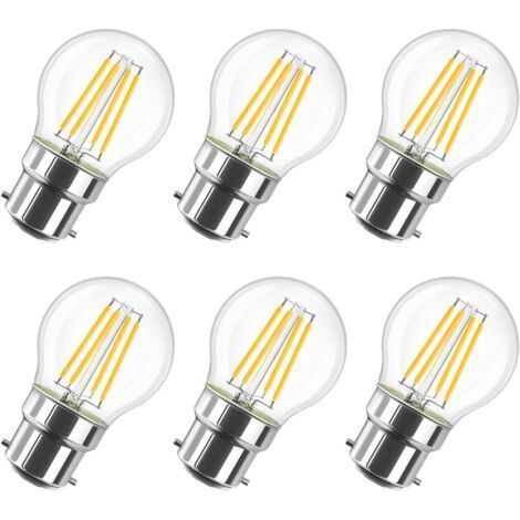 4 W Led-glühbirne In Bayonnate G45 B22, 2700 K Warmweiß, 470 Lm, Vintage-glühbirne, Nicht Dimmbar, 6er-pack [energieklasse E]