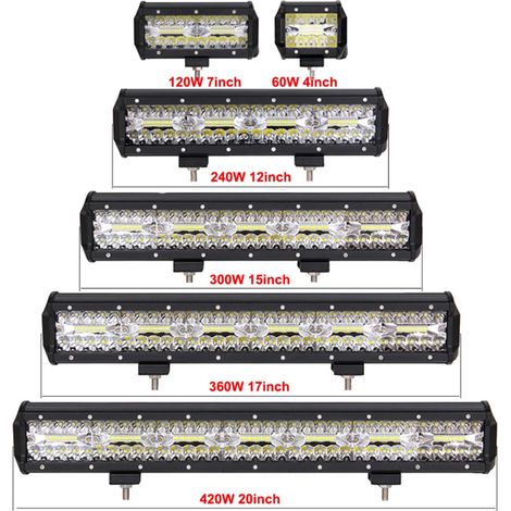 4–23 Zoll Offroad-led-lichtleisten, 12 V/24 V, 8 Led-streifenlichter/arbeitsscheinwerfer, Geeignet Für Autos, Jeeps, Lkws, Suv, 4x4, Atv, Boote Und Scheinwerfer (4 Zoll, 60 W).