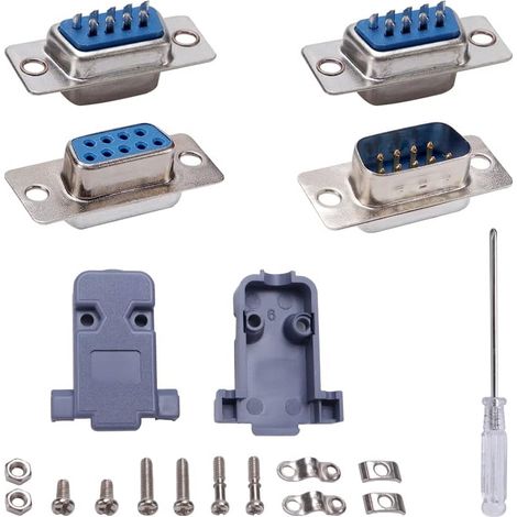 5 Sätze Db9-lötstecker, Mit Kunststoffgehäuse, Db9-seriell-rs232-parallel-9-pin-buchse/stecker-lötadapter, Für Die Kabelmontage