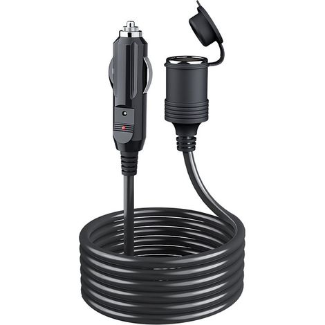 5 M Zigarettenanzünder-verlängerungskabel, 12 V/24 V Zigarettenanzünder-buchse, Mit 15 A Sicherung Für Auto, Motorrad, Boot, Lkw, Auto-staubsauger, Auto-kühlschränke (5 M)