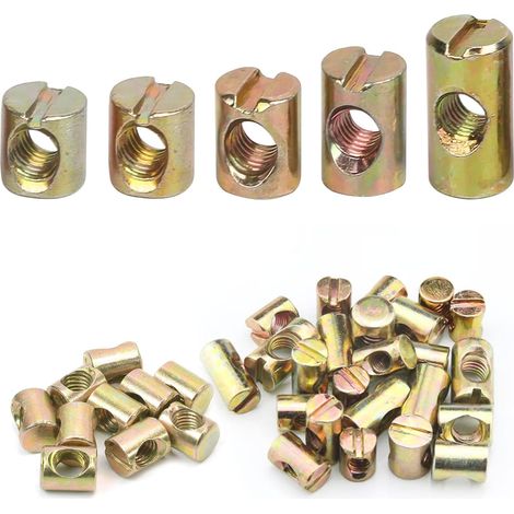 50 Stück M6 Kreuzschrauben Aus Karbonstahl, Zylindrische Muttern, 11 Mm, 12 Mm, 13 Mm, 15 Mm, 20 Mm, Für Kinderbetten, Stühle, Möbel, Betten