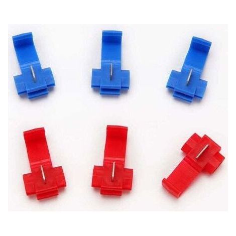 50 Stück Elektrische Anschluss-schnellverbinder, Schnelle Selbstabisolierende Breakout-steckverbinder, Scotch-lock-steckverbinder (25 Stück Rot, 25 Stück Blau)