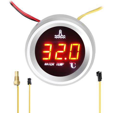 52mm Wassertemperaturanzeige Auto Digital Meter Led-anzeige 9-36v Mit Temperatursensor Alarmfunktion