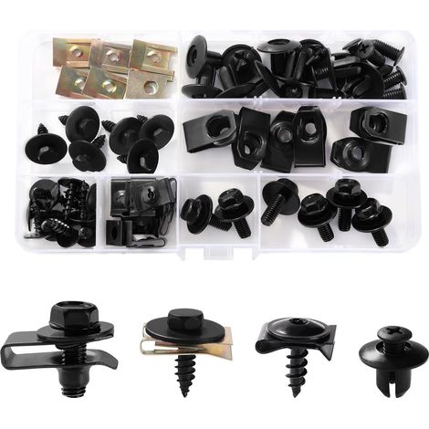54-teiliges Schrauben- Und Muttern-clip-set, Auto-kotflügel-karosserieschrauben, Kotflügel-karosserie-clips-bolzen, Für Stoßstange Und Türverkleidung