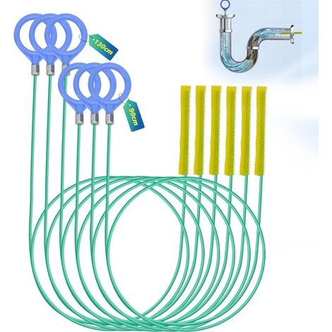6 Stück Ferret Plumbing – Flexible Reinigungsbürste, Professioneller Rohrentstopfer Zum Reinigen Von Waschbecken, Rohren, 90 Cm + 130 Cm