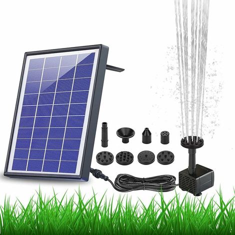 6,5 W Solar-brunnenpumpe, Eingebauter 1500-mah-akku, Schwimmende Springbrunnen-solarwasserpumpe Mit 6 Düsen, Für Vogelbad, Aquarium, Teich Oder Gartendekoration, Solarbelüfterpumpe