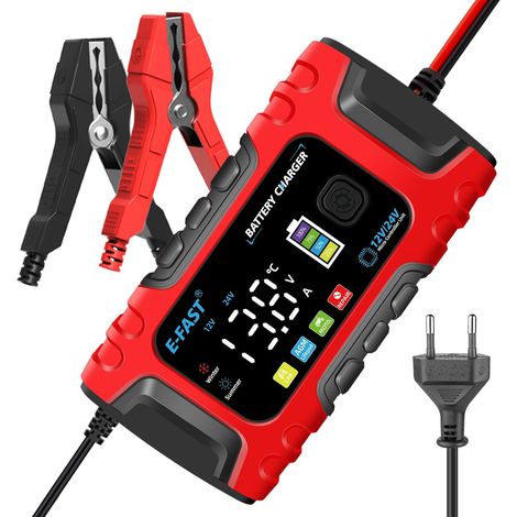 6a 12v Intelligentes Batterieladegerät, Erhaltungsfunktion Und Automatische Reparatur, Tragbare Funktion Mit Lcd-display, Für Auto, Motorrad, Lkw, Agm, Gel, Nass, Sla