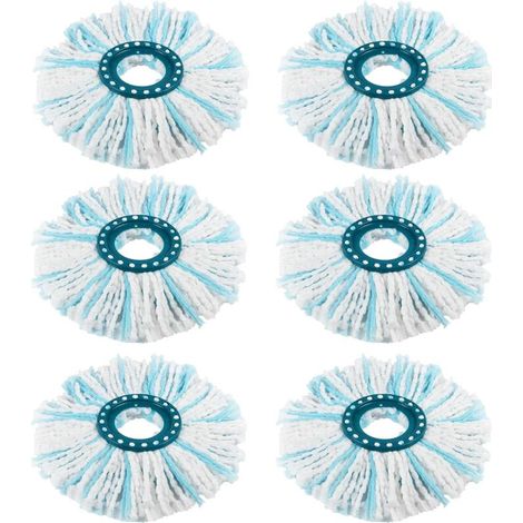 6er-pack Ersatzköpfe Für Leifheit Clean Twist Disc Mop/clean Twist Disc Mop Ergo, Mikrofaser-mopp Für Alle Böden, Dual-faser-mopp Mit Effizienter Saugfähigkeit