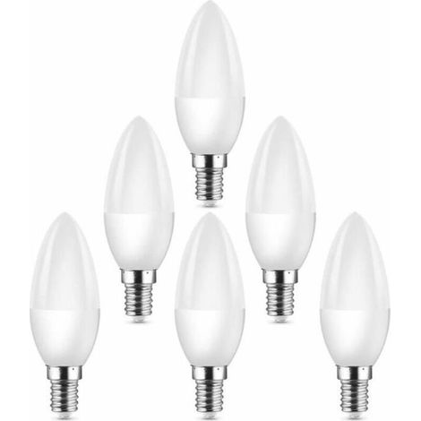 6er-pack Led-glühbirnen Mit E14-sockel, Klein, Edison-schraube (ses), Entspricht Halogenlampen, 40 W, C37, 400 Lm, 3000 K, Warmweiß