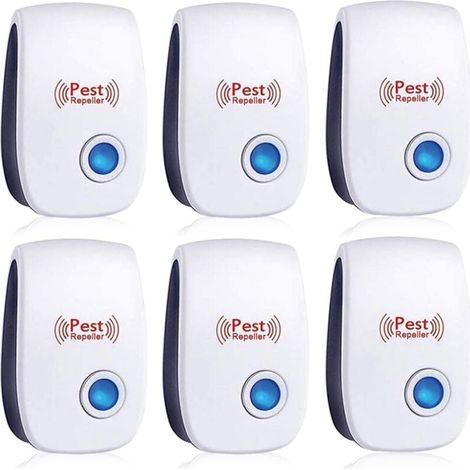 6er-pack Ultraschall-insektenschutzmittel, Kakerlaken, Ameisen, Mäuse, Bettwanzen, Ratten, Nagetiere, Mücken, Spinnen, Für Zuhause, Büro, Lager Und Hotel