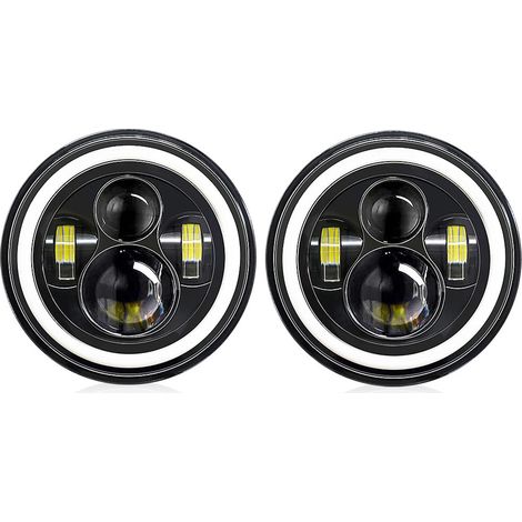 7-zoll-led-scheinwerfer Und Tagfahrlichter Für Autos, Ip67 Wasserdichte H4-scheinwerfer, Geeignet Für 9-30-v-fahrzeuge, Autos Und Motorräder (2er-pack)