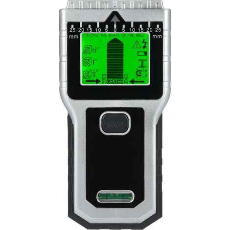 7-in-1-wanddetektor, 5 Modi Und 2 Funktionen (lineal + Wasserwaage), Bolzensucher, Wand-/metall-/holz-/drahtdetektor, Bewehrungsdetektor, Silber.