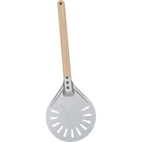 7/8/9 Zoll Perforierter Pizzawendeschieber, Pizzaschaufel, Aluminium-holzgriff, Pizzaschaufelpaddel, Kurzes Pizzawerkzeug, Rutschfester Griff – 8 Zoll 40 Cm
