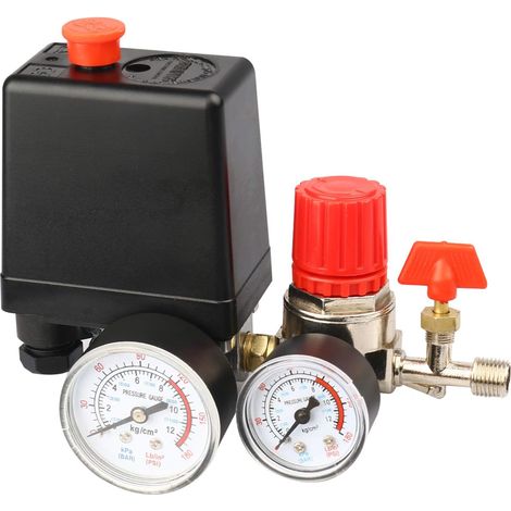 72,5–175 Psi 220 V Luftkompressor-druckschalter, Steuerventil, Regler Für Luftkompressor-pumpensteuerung Mit Manometern