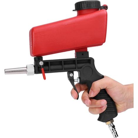 90 Psi Schwerkraft-sandstrahlpistole, Tragbare Luftkompressor-sandstrahlpistole, Entfernt Farbe, Flecken, Rost Und Reinigt Oberflächen (rot)