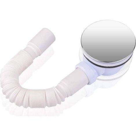 90 Mm Duschablauf Für Duschwanne, Siphon Mit Anti-geruch-system, Haarsieb, Flexibler Schlauch, Chromabdeckung