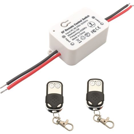 Ac 230v 220v Drahtlose Fernbedienung Lichtschalter 1500w 1 Kanal 433mhz Rf Relais Empfänger Mit 2 Sendern Schlüsselanhänger Für Licht, Einfach Zu Installieren