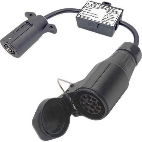 Adapter Für Anhängerbeleuchtung Von Usa Nach Europa: 7-poliger Flachstecker (us-fahrzeug) Auf 13-poliger Rundstecker (eu-anhänger)