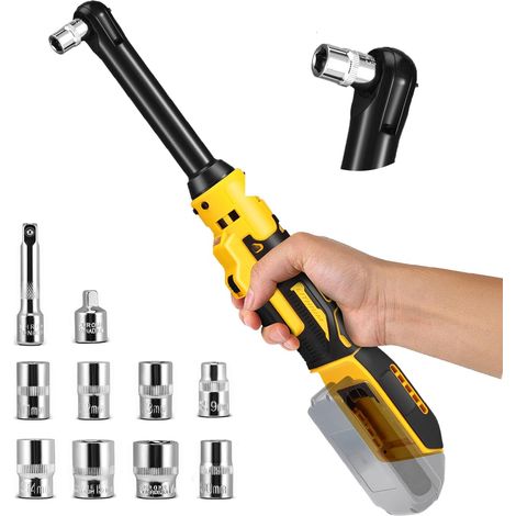 Akku-ratschenschlüssel-set, 80 N.m 3/8 Zoll Elektrischer Ratschenschrauber, Kompatibel Mit Dewalt 20 V, Mit 8 Stecknüssen, 1/4 Zoll Adapter, Mit Led-licht, Ohne Batterie