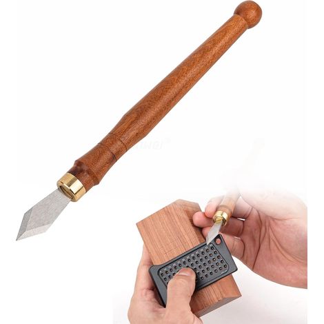 Anreißmesser, Holzgravurwerkzeug, Doppelt Abgeschrägte Klinge Aus Hartstahl Mit Holzgriff, Premium-werkzeug Zum Schnitzen